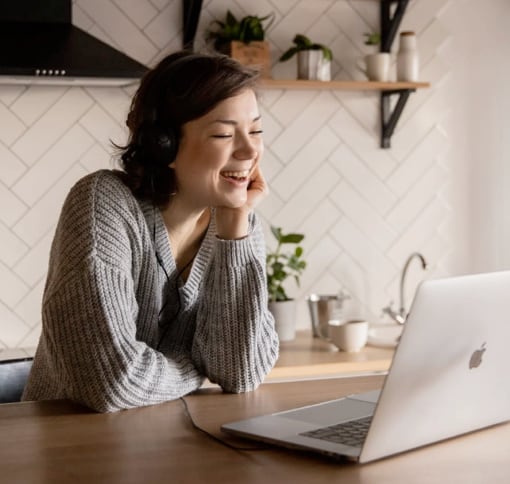 Woman having a video call.